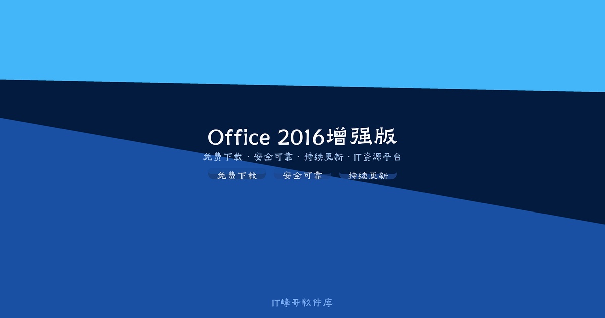 Office 2016 Professional Plus 64位 专业增强版稳定高效 - IT峰哥软件库