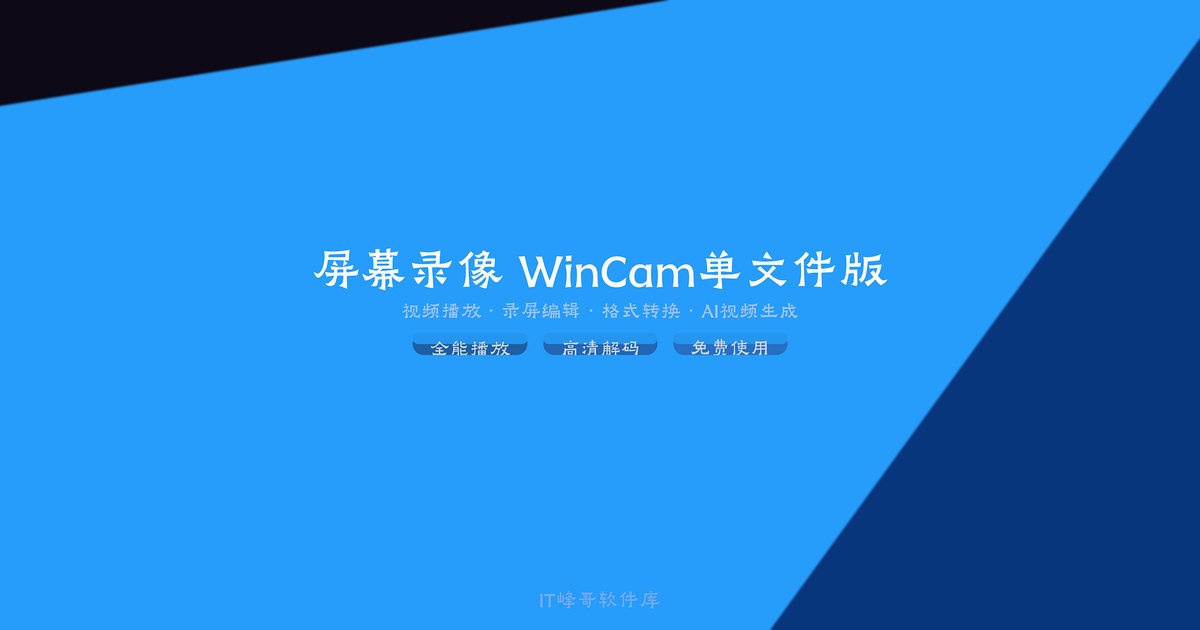 屏幕录像 WinCam v3.6 单文件版功能介绍 - IT峰哥软件库