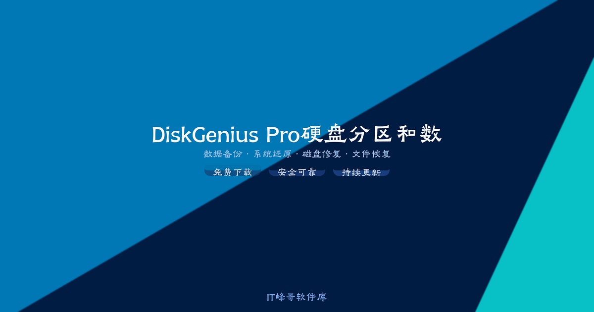 DiskGenius Pro 5.5 硬盘分区和数据恢复工具 - IT峰哥软件库