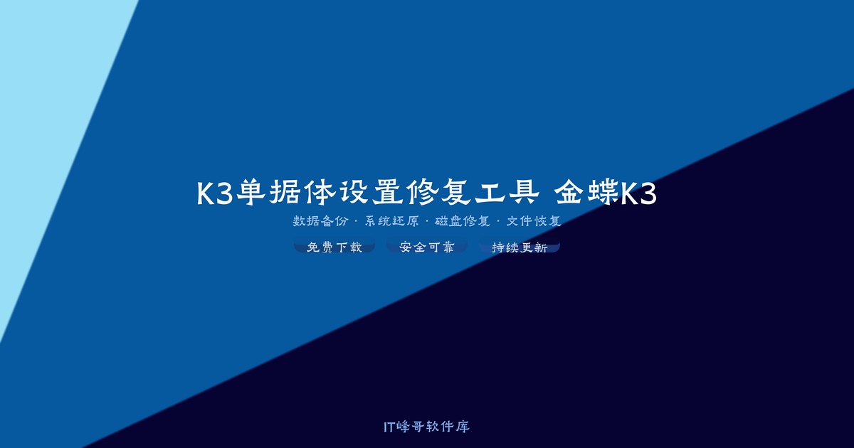 K3单据体设置修复工具 金蝶K3单据修复 - IT峰哥软件库