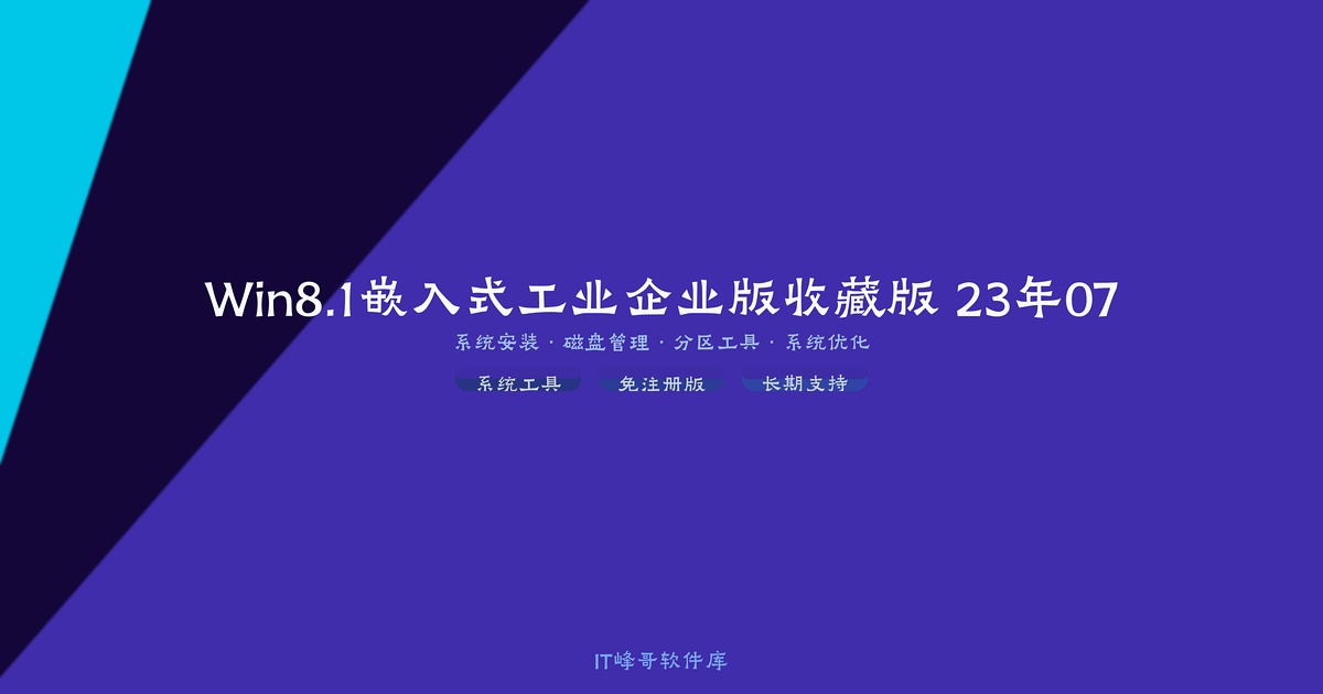 Win8.1嵌入式工业企业版收藏版 23年07月延长结束 收藏经典 - IT峰哥软件库