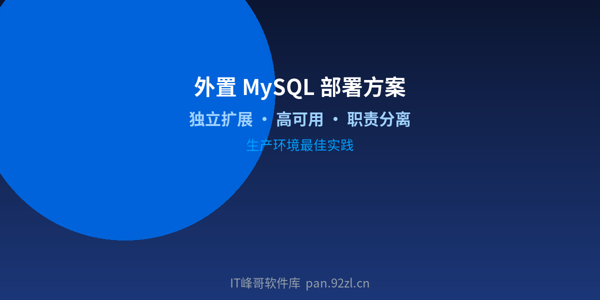 外置 MySQL 部署方案 - 独立扩展 · 高可用 · 职责分离 - IT峰哥软件库