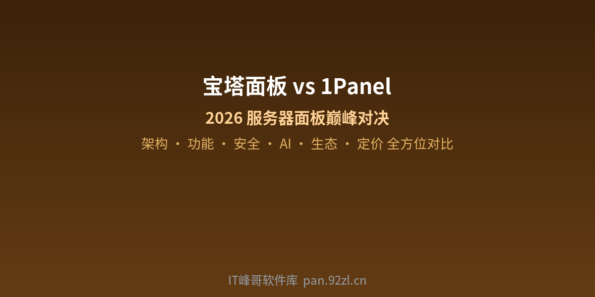 宝塔面板 vs 1Panel 对比 - IT峰哥软件库