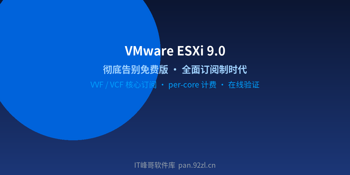 VMware ESXi 9.0 - 彻底告别免费版全面订阅制 - IT峰哥软件库