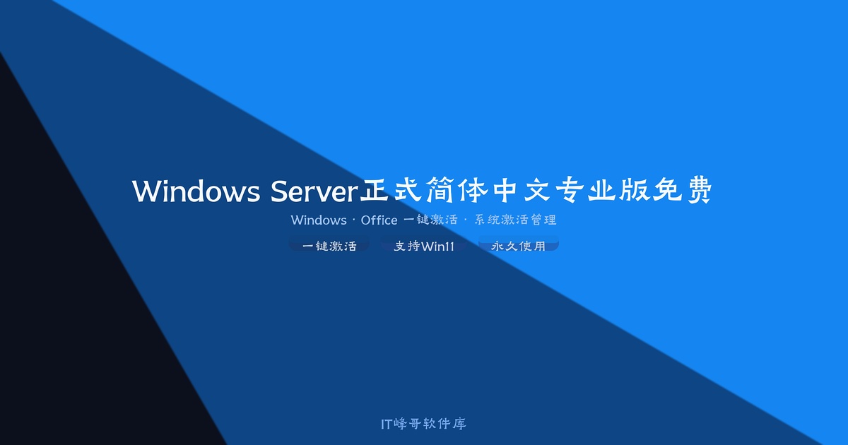 Windows Server 2022 正式简体中文专业版免费下载安装及系统激活部署使用教程 - IT峰哥软件库