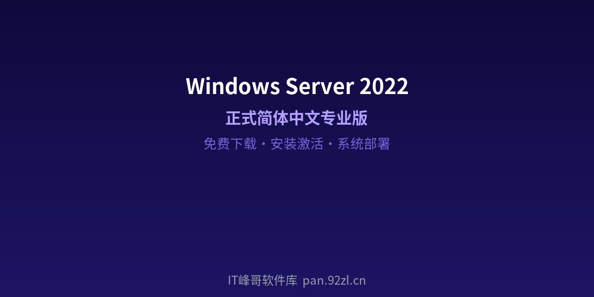 Windows Server 2022 正式简体中文专业版 - IT峰哥软件库