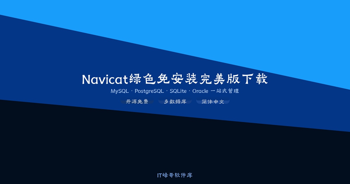 Navicat 16.2.11 绿色免安装完美版下载 数据库管理工具 - IT峰哥软件库