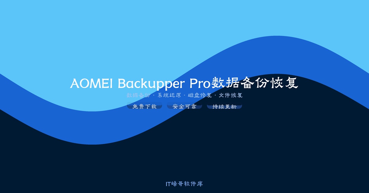 AOMEI Backupper Pro v7.3.1 数据备份恢复软件 系统迁移工具下载 -