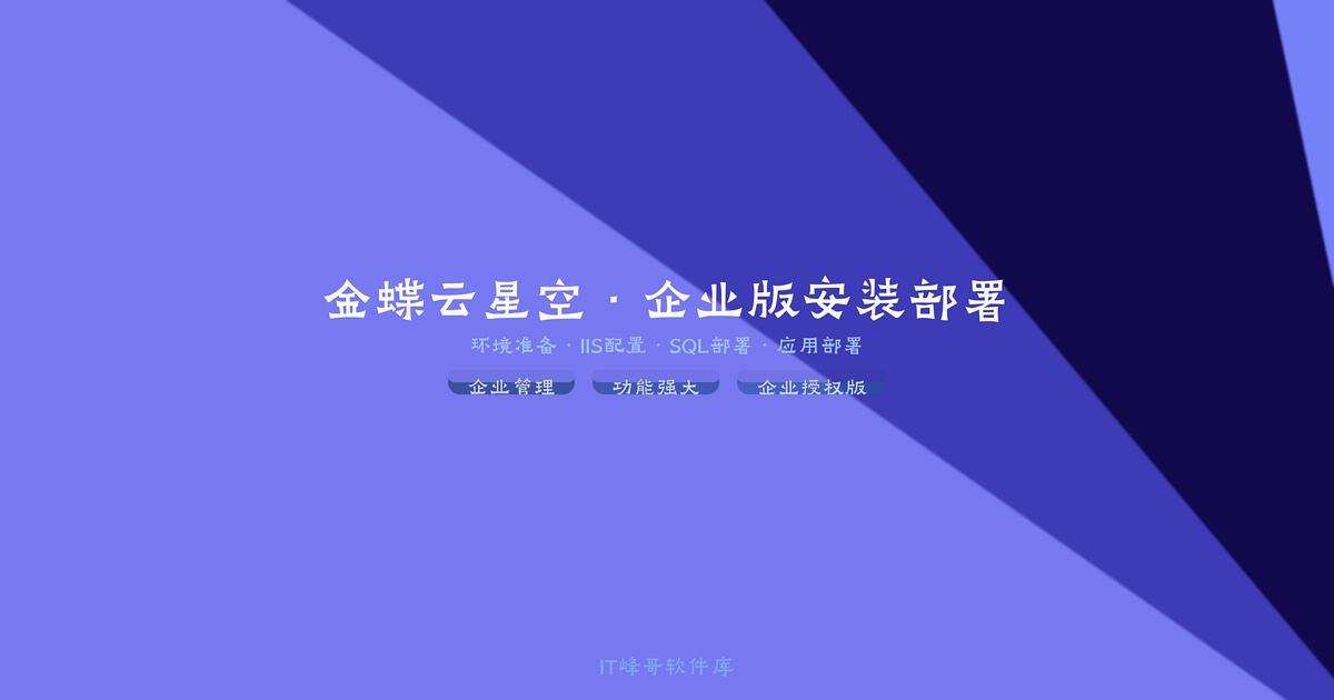 金蝶云星空ERP企业版安装教程