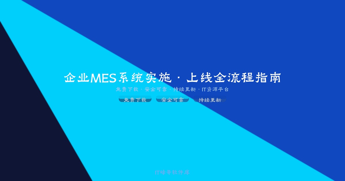 企业MES系统实施上线指南 - IT峰哥软件库