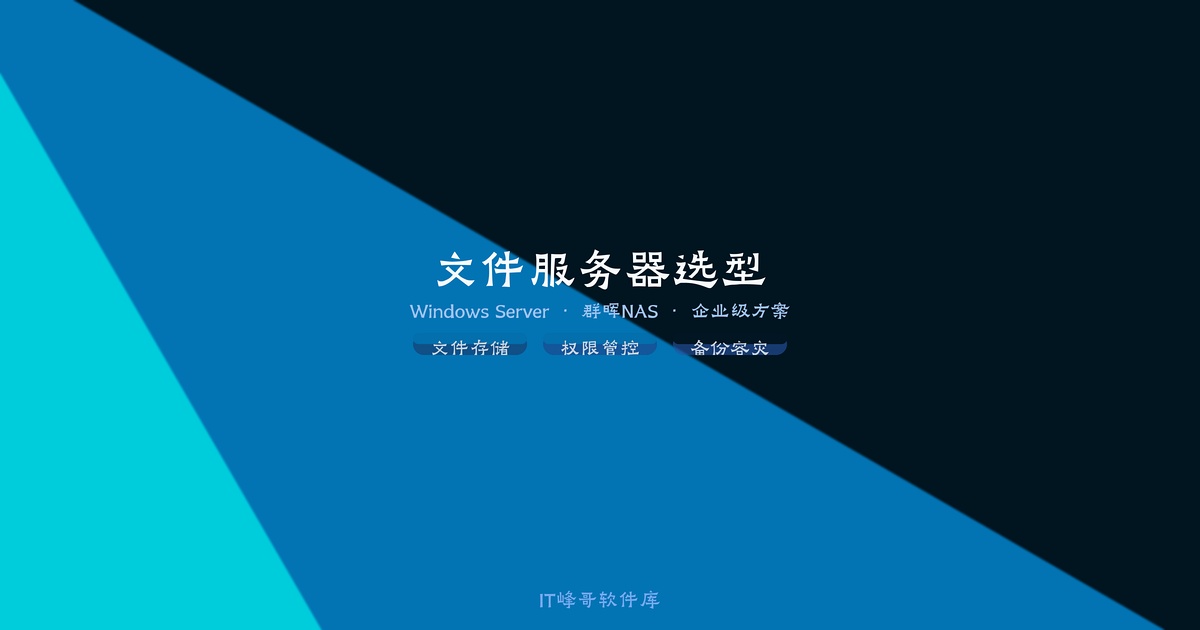 Windows Server vs 群晖 NAS 文件服务器选型 - IT峰哥软件库