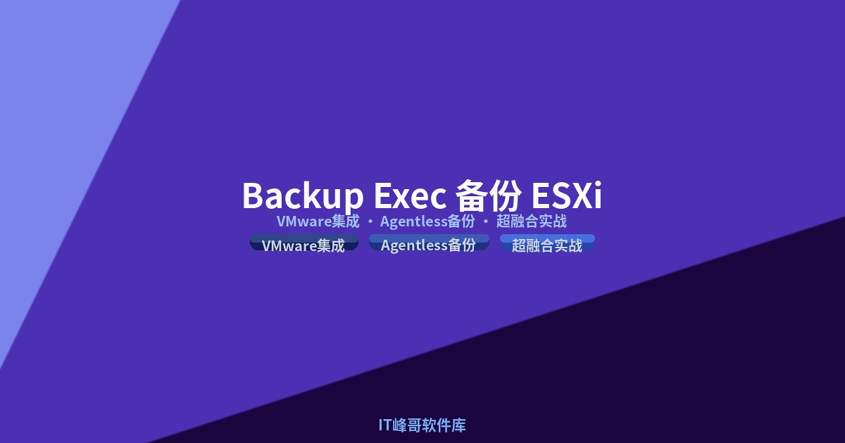 Symantec Backup Exec 备份 ESXi 超融合虚拟机实战教程