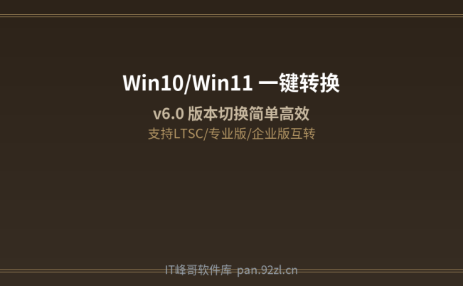 Win10/Win11系统版本一键转换工具6.0 支持LTSC/专业版互转