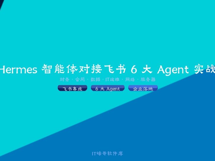 Hermes 智能体对接飞书 6 大 Agent 实战：财务·合同·数据·IT·网络·服务器全流程教程