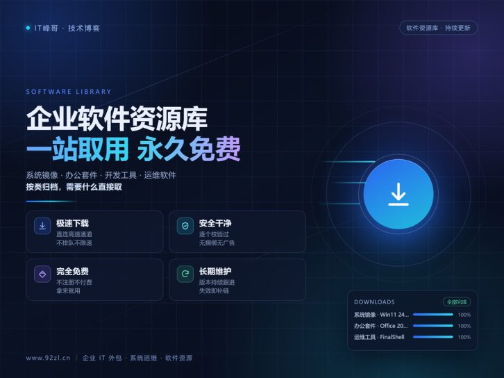 IT 软件资源库分类整理：系统镜像 · 办公套件 · 开发工具 · 运维软件